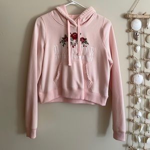 Light pink Hollister cropped hoodie